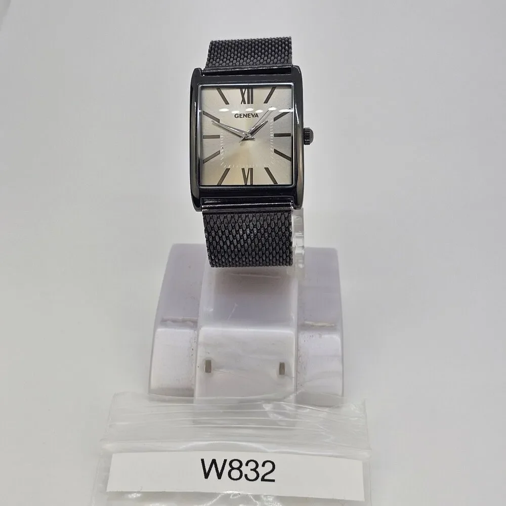 Geneva Men's Watch 34MM Brown‎ Dial Brown Mesh Bracelet Bands New Battery - Picture 12 of 12
